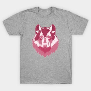 Geometric Pink Wolf T-Shirt